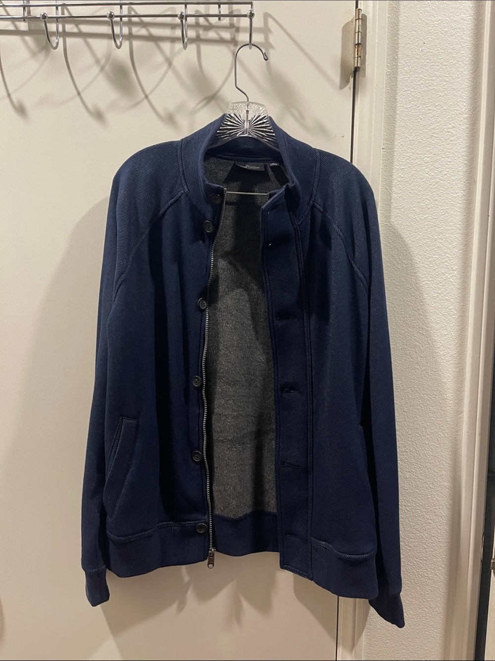 Marc Anthony Navy Blue Zip-Button Shirt Jacket